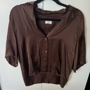 Wilfred Chocolate Brown Satin Blouse
